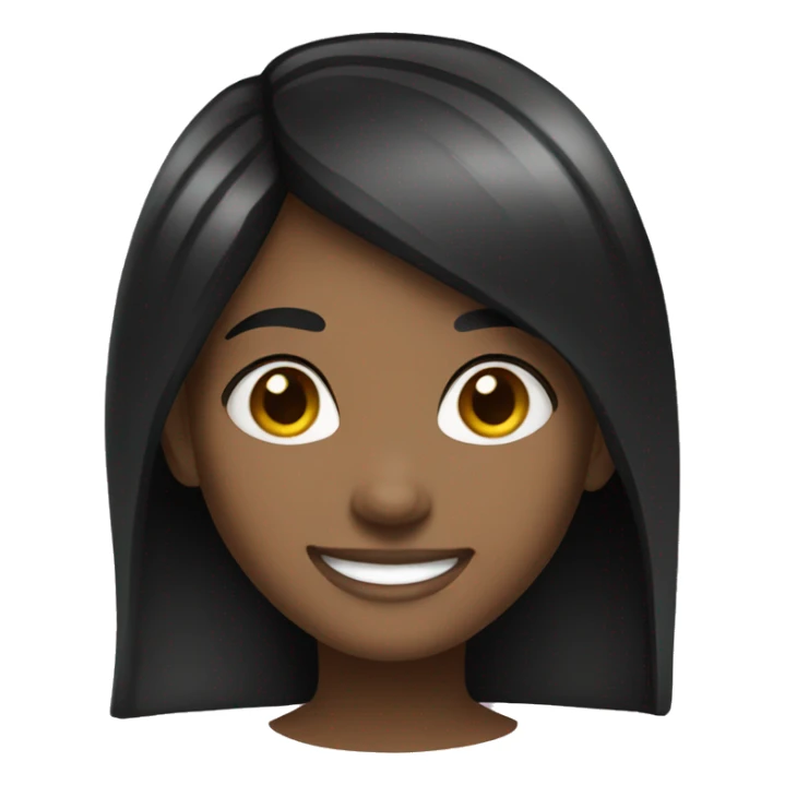 black hair girl smile sticker