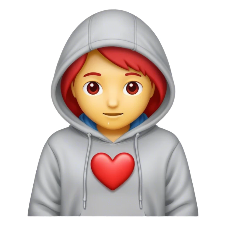 Heart wearing a hoodie sticker