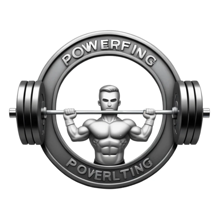 Iconic emblem of powerlifting, featuring a heavy barbell with weights on each side. The barbell is positioned in a dynamic way, emphasizing the power and intensity of the sport. The emblem is bold and sleek, conveying the essence of professional powerlifting.  sticker