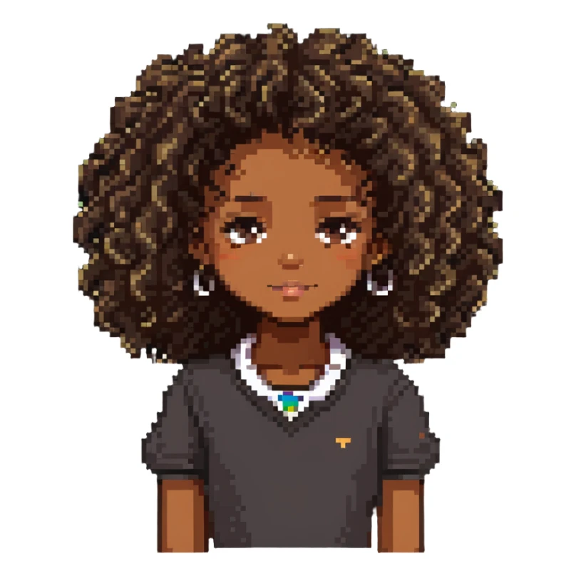 garota parda de cabelos cacheados sticker