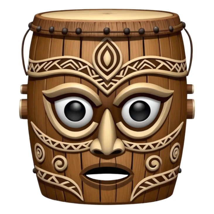 Drum Mask – Mask shaped with tribal style. sticker