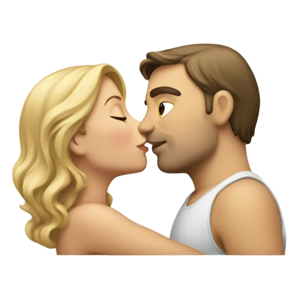 two caucasians kissing  sticker