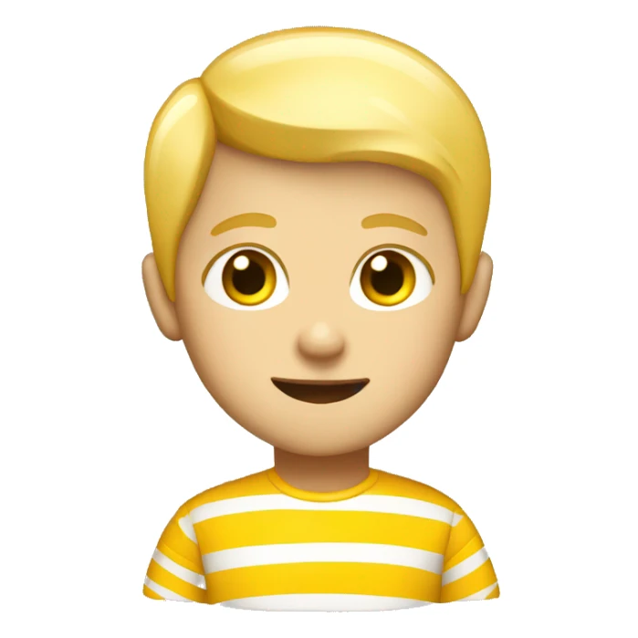 Blonde boy with yellow striped shirt Android emoji sticker