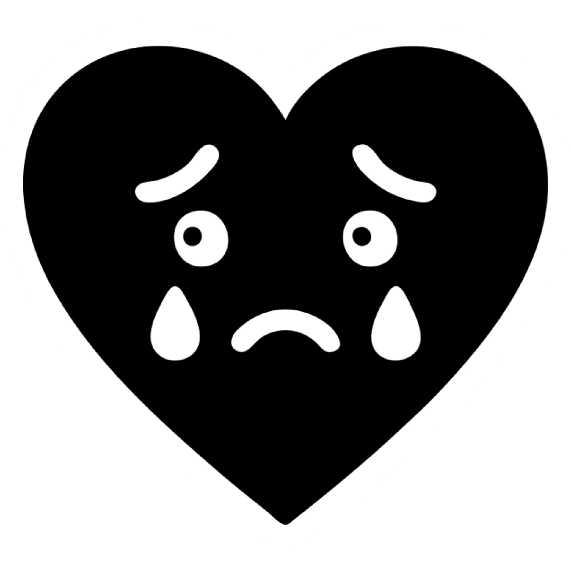 teary-eyed heart emoji sticker