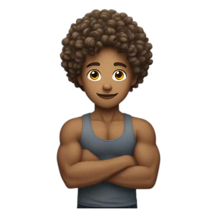 curly hair show biceps sticker