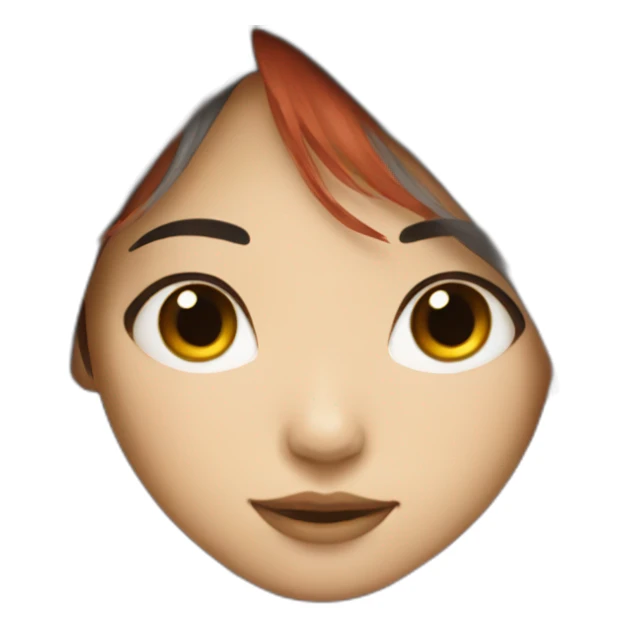 Asian girl with long full bang red hair sticker