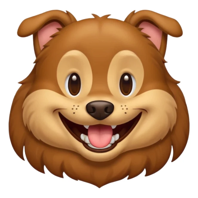 Dog with big smiling mouth but no teeth sticker