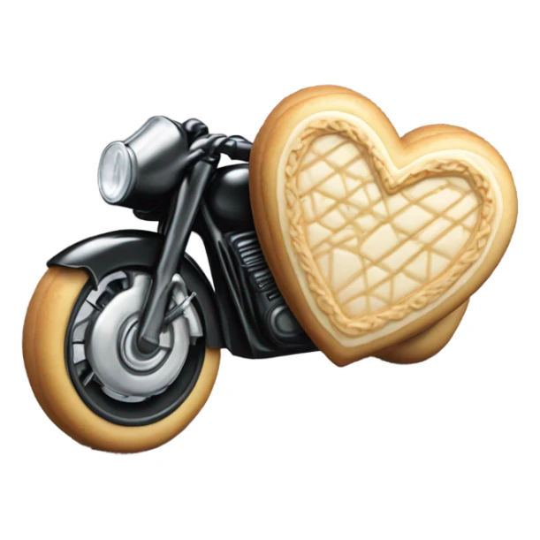 cookie heart with black motorbike  sticker