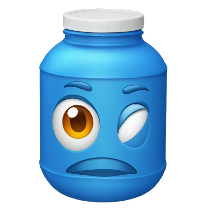 1 Orange plastic bottle with a blue lid and blue label sticker