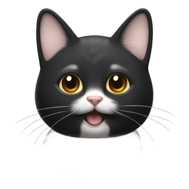 gato negro con pocas manchas blancas  sticker