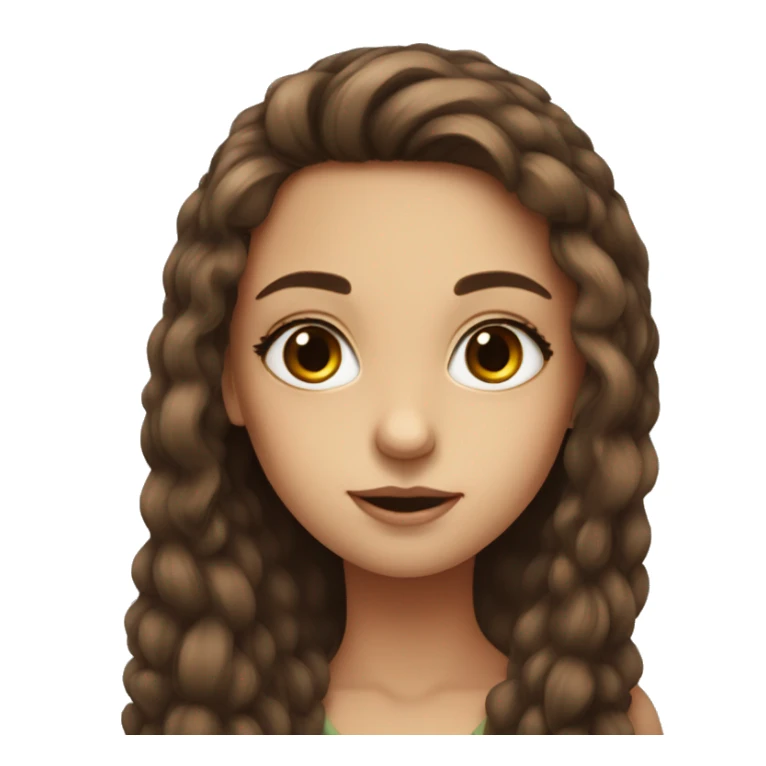 girl with long brown hair, long eye lashes, gorgeous sticker