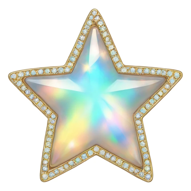 opal gemstone sparkle star gold outline  sticker