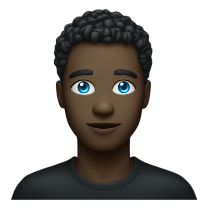 Pitch black with neon blue eyes sticker