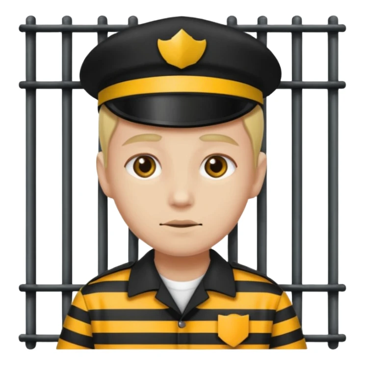 Humain avec une tenue de prisonnier noir et jaune  sticker