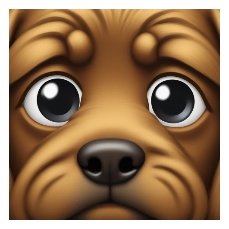 Emoji with pout and dog eyes sticker