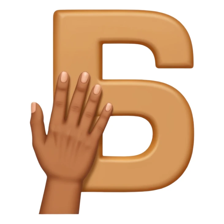 Hand emoji sign for letter D sticker