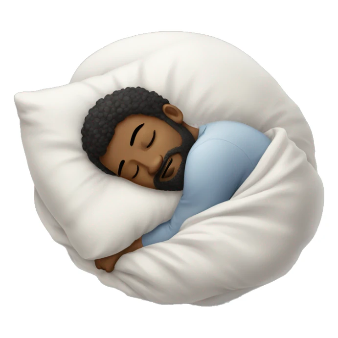 attractive black man with beard sleeping on whipillow sticker