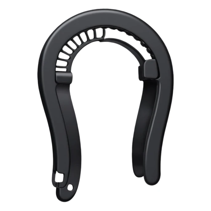 a curved hair accessory with teeth on both sides that hinge together, designed to secure hair in a vertical ponytail sticker