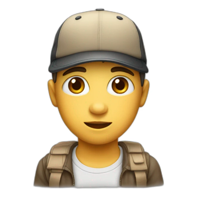 niño con gorra blanca y ojos rasgados sticker