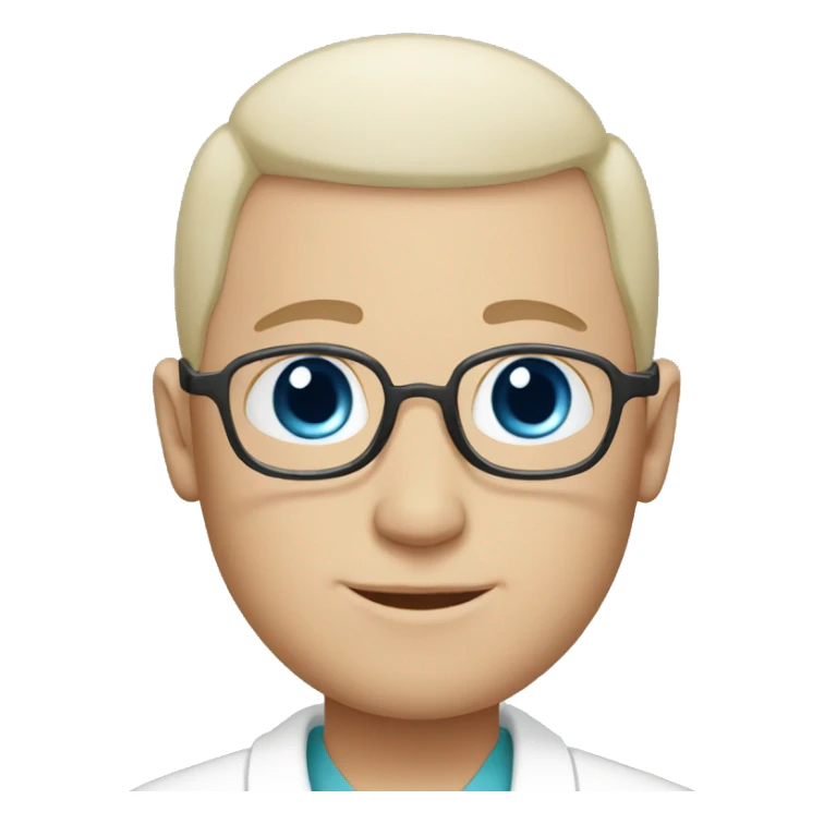 Bald blue eyed doctor male sticker
