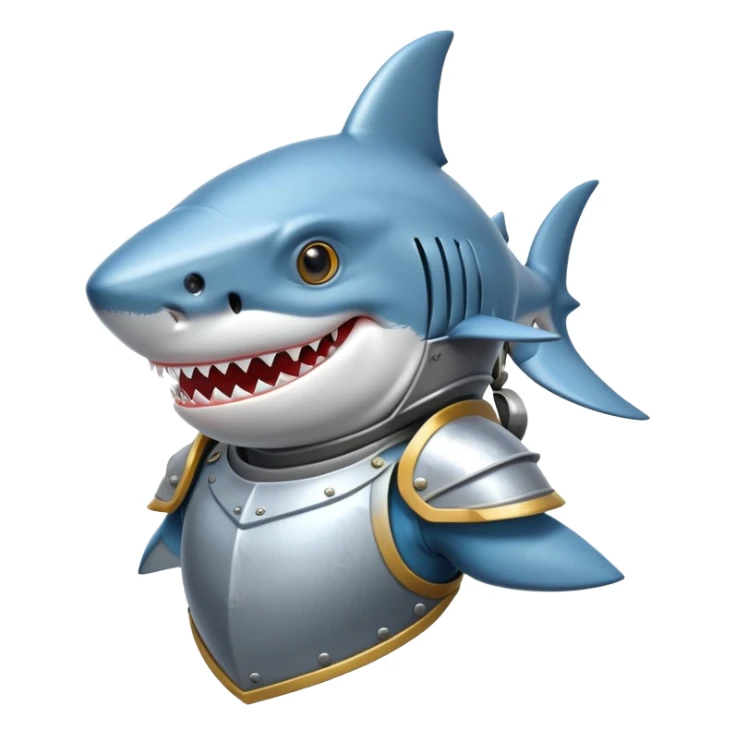 anthropomorphic shark wearing knight armor sticker