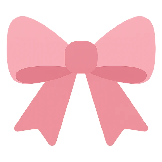 pink bow, color icon style, clean lines, simple, modern sticker