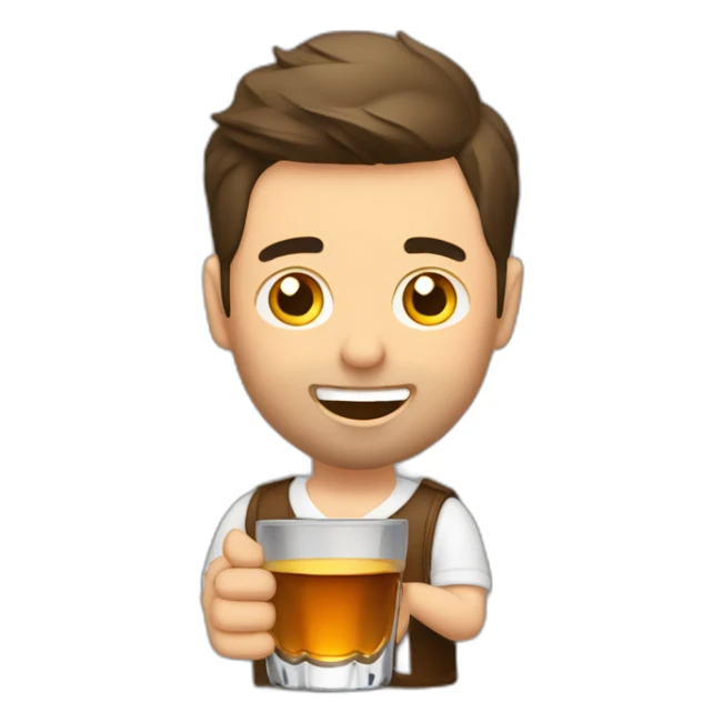 cara de hombre gordo bebiendo copa de whiskey sticker