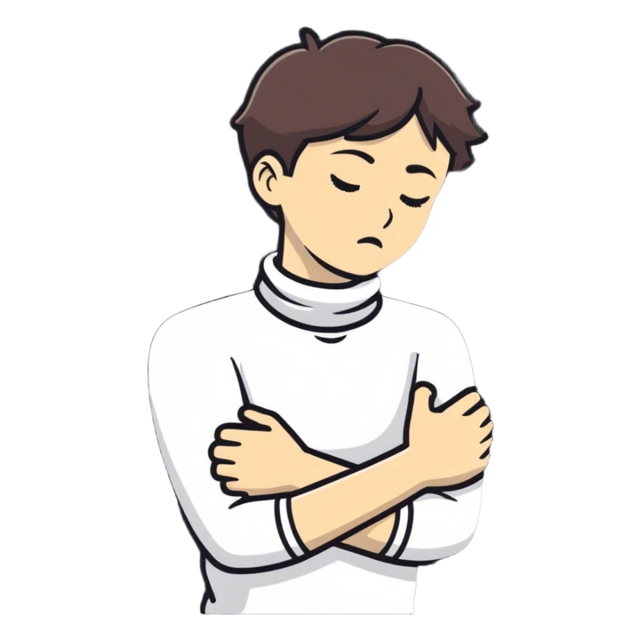 arms crossed holding neck choking  sticker