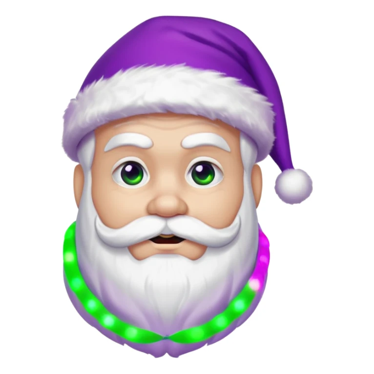 a cool looking santa at a rave with purple and green sticker