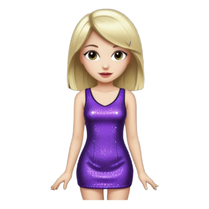 fancy straight  hair girl with night club outfits sticker