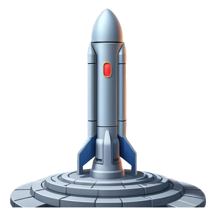 missile battery on a space station launching a missile with stars in the background sticker