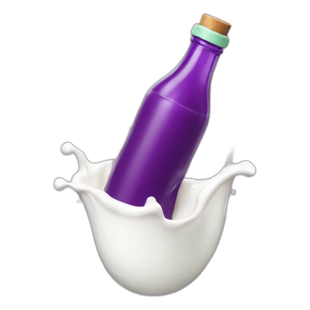 Milk pouring out of brinjal sticker