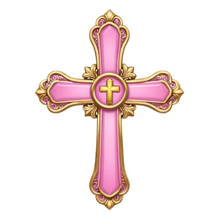 make catholic cross with very girly pink tones. sticker