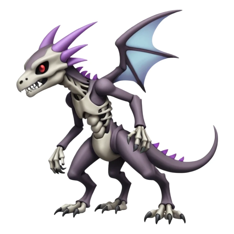 Shiny Badass Edgy Dark Evil Spectral Dusky Spooky Skeletal Cool Hot Stylish Handsome Duskull-Marowak-Darkrai-Genesect-Fakémon-fusion (full body) sticker