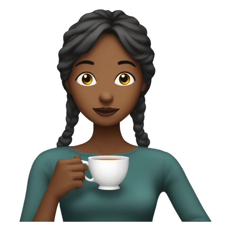 Girl sipping tea with eyes wide open sticker