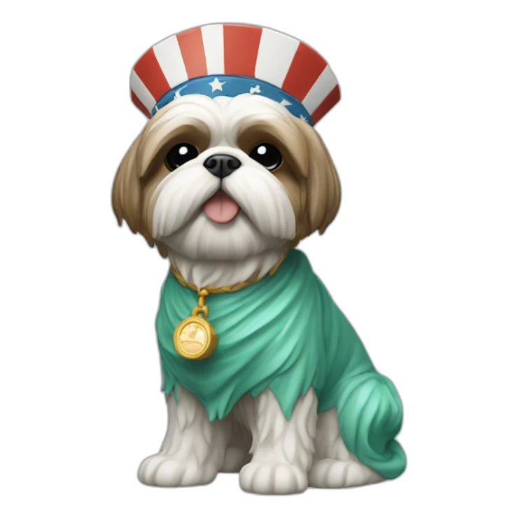 shih Tzu statue of liberty sticker