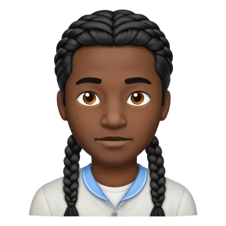 men and, haired, braided, black hair sticker