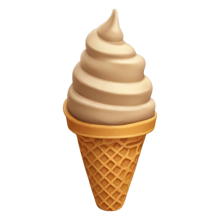light brown ice cream with dark brown sprinkles in a waffle cone sticker