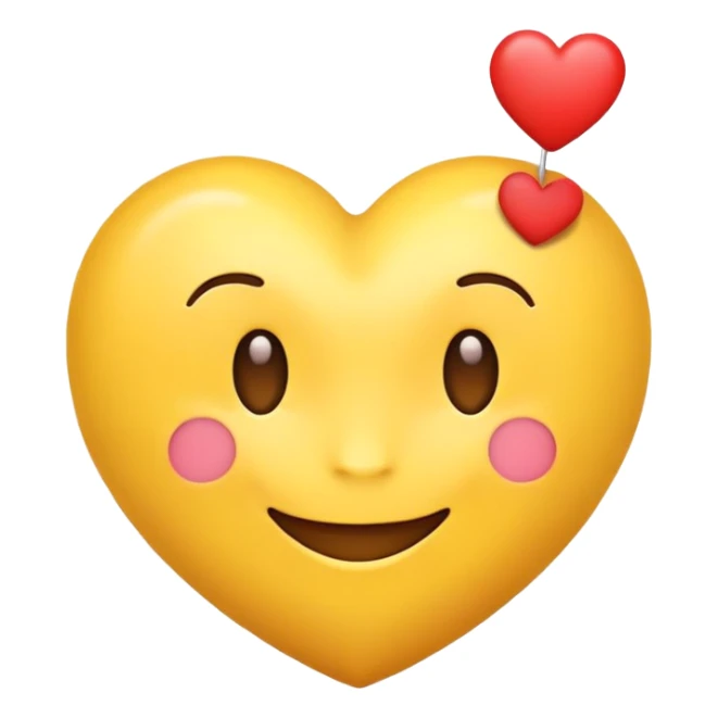 Emoji holding a heart sticker