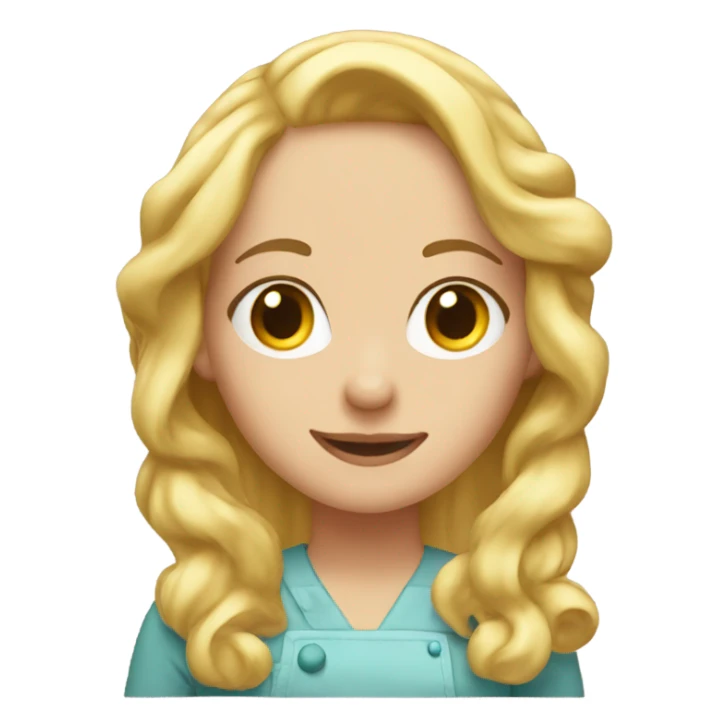 A long blonde haired girl baking Christmas cookies sticker