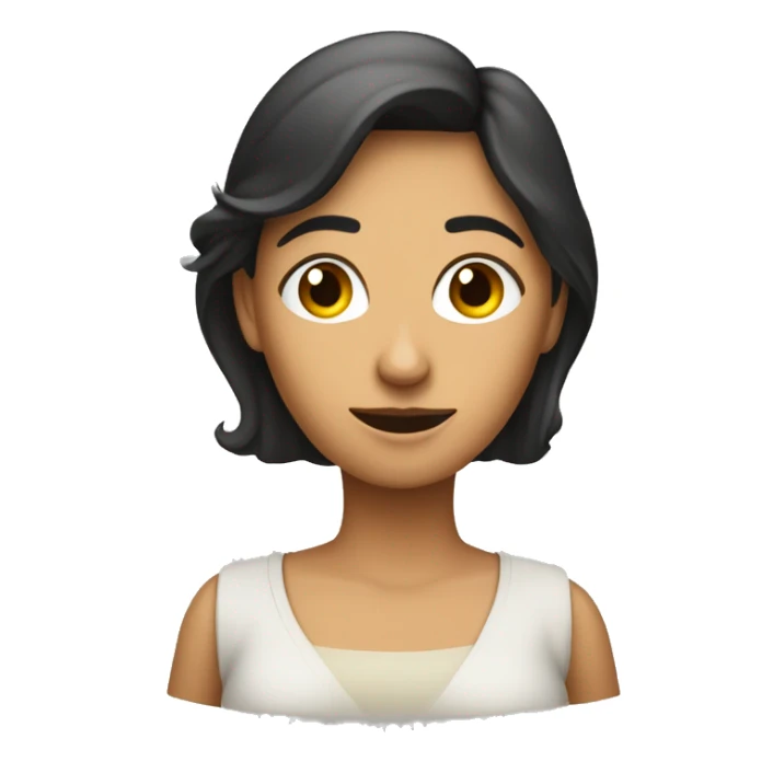 mujer pensativa con signos de interrogacion detras sticker