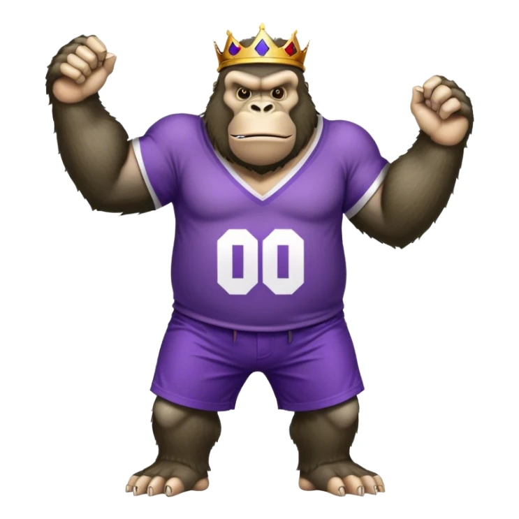 king kong wearing dockers jersey white and purple anchor sticker