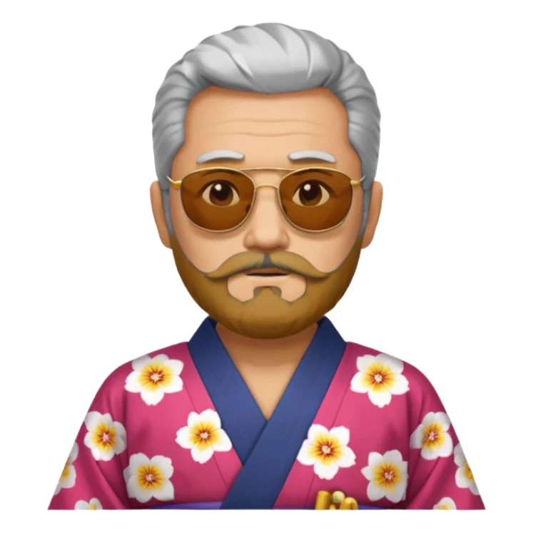kimono  ancient man with sunglasses sticker