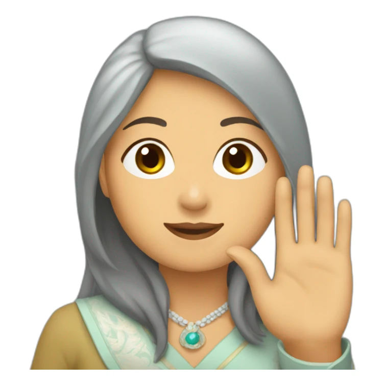 kazakh women raise her hand sticker