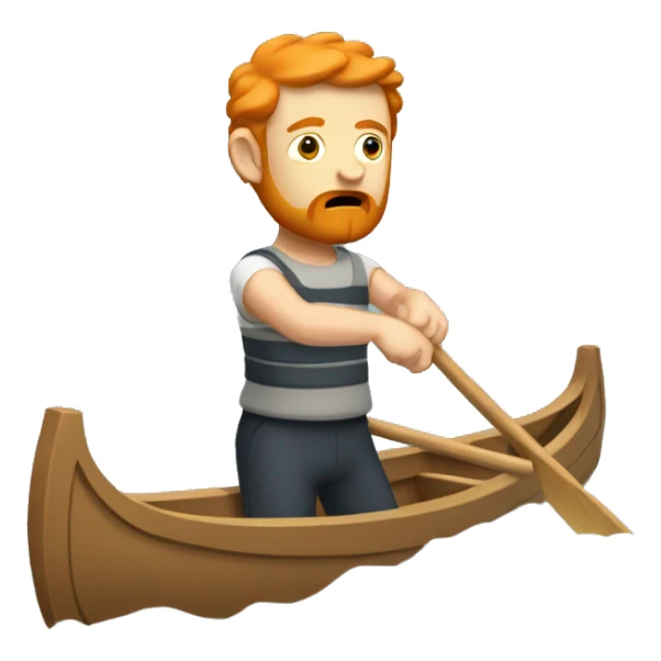Make a rowboat with a ginger in it who is rowing bad like a loser sticker