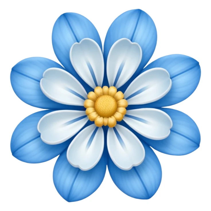 Blue white flower sticker
