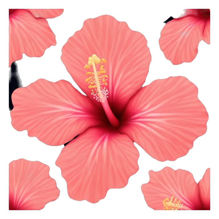 coral pink hibiscus flower sticker