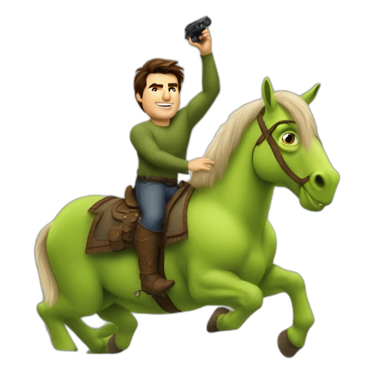 tom cruise ride on shrek's shoulder sticker