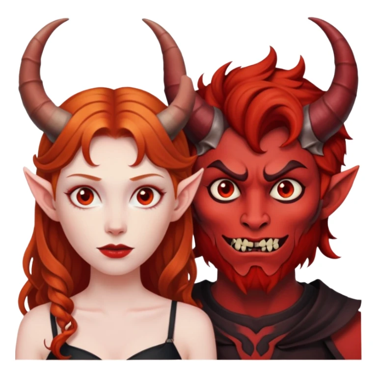 Ginger haired woman with demon boyfriend  sticker