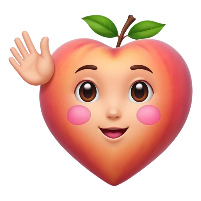 Peach with heart and slap and shake sticker